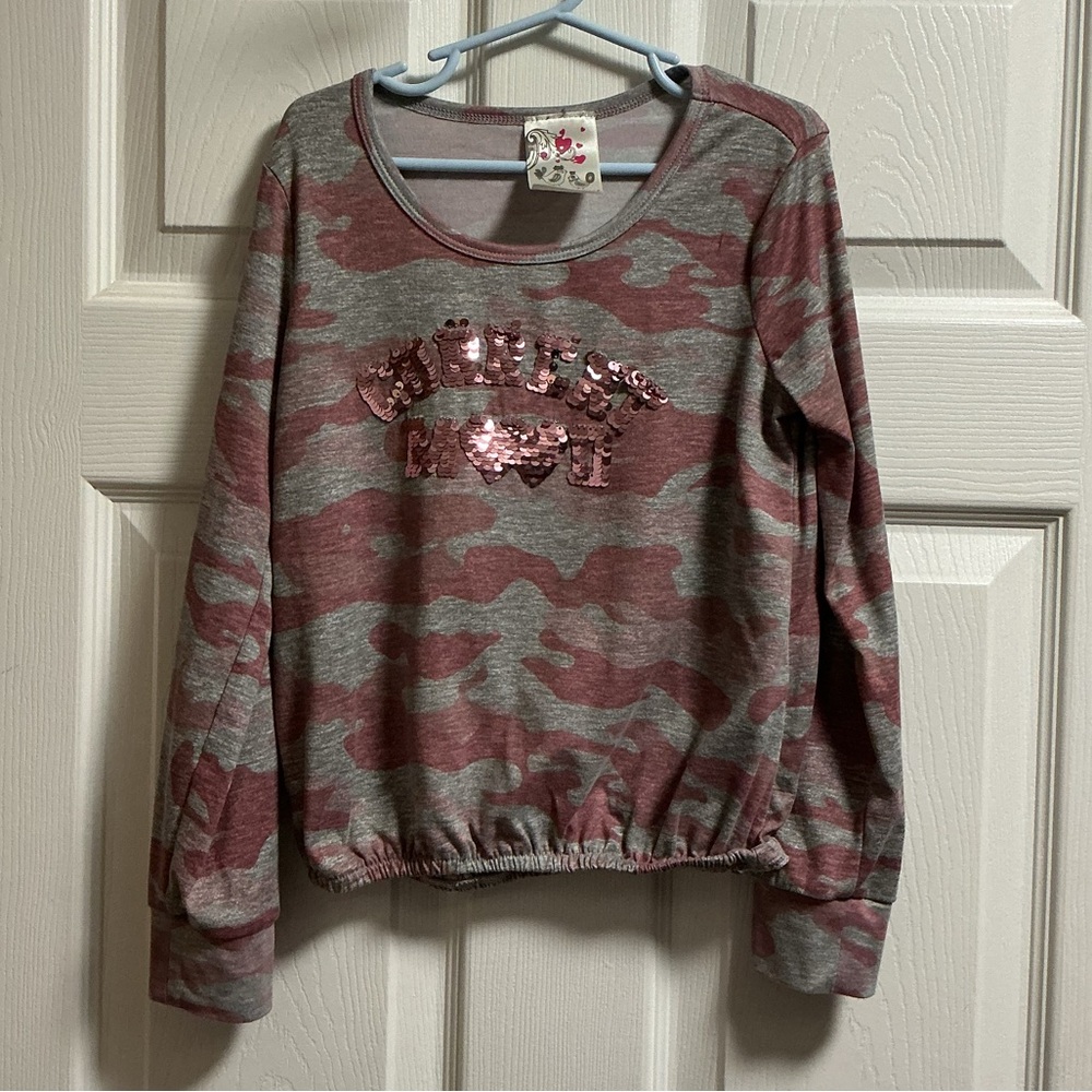 Girls' Camouflage Sequin Top and Matching Joggers